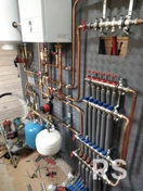 Монтаж котельной из медных труб на базе электрического котла Vaillant.