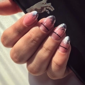 Наращивание ногтей с дизайном «обмере»