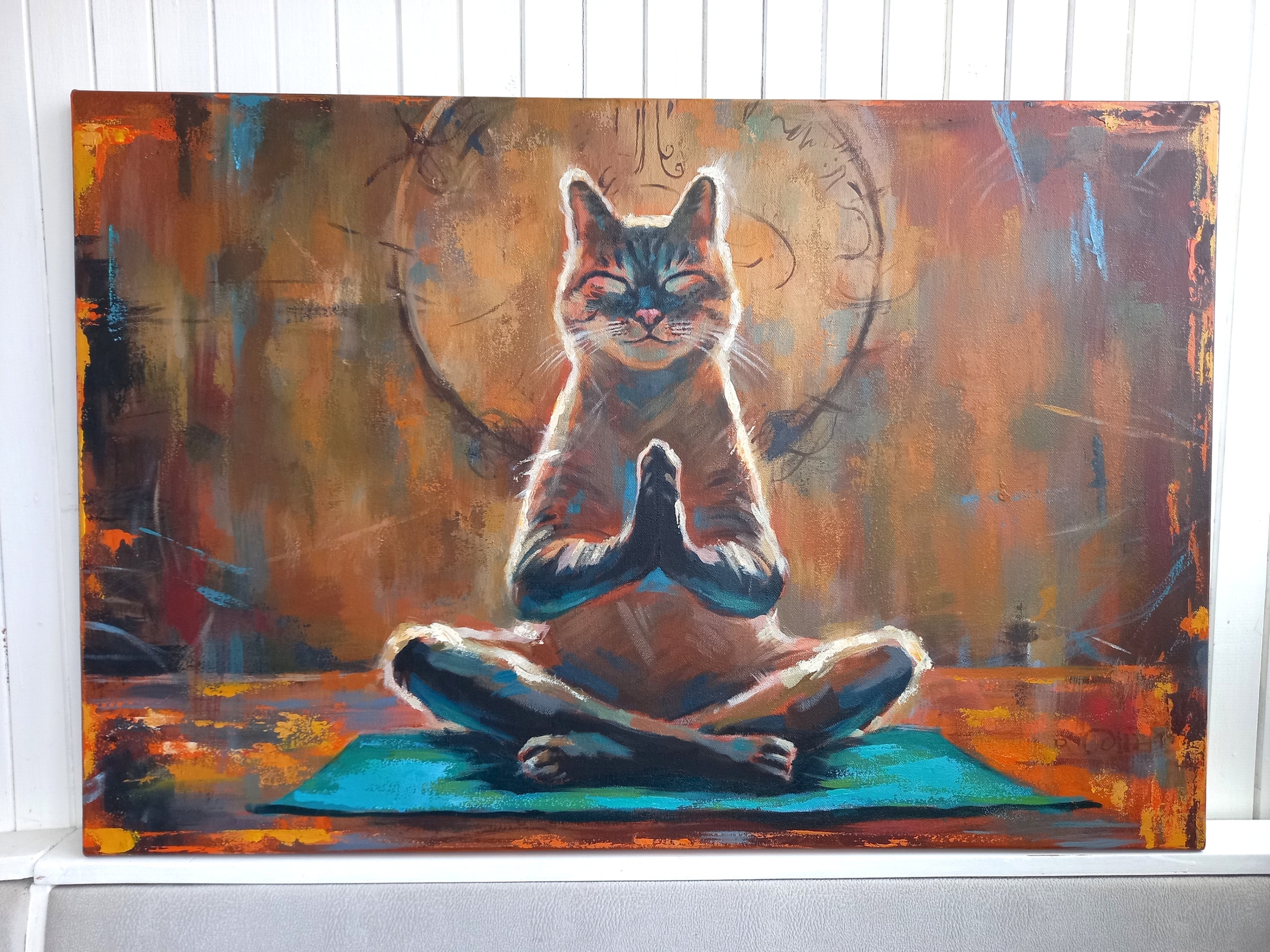 Создал красивую картину акрилом, изображая двор. Передана насыщенность и глубина цвета, создавая атмосферу уюта и спокойствия.