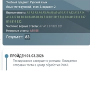 Подготовка к третьему этапу репетиционного тестирования 2026 года, результат — 83 балла. Занятия включали разбор всех типов заданий и проработку ошибок.
