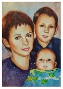 Семейный портрет, акварель, формат А2