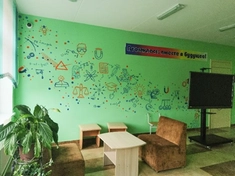 Роспись стен для школы, физика, 20р за м2