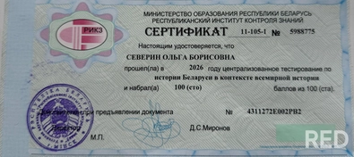Единственный сертификат в Беларуси в 2026 году! А сдавали тест 11 тысяч абитуриентов!