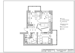 План размещения световых элементов и расстановка мебели.