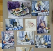 Кратковременные этюды натюрморта акварелью