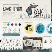 Разработка логотипа ддля кемпинга, ручная отрисовка в Procreate