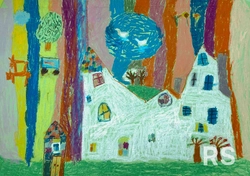 Рисунок пастелью, Лера 6 лет
Учимся смешивать цвета и разбираем основные композиционные моменты.