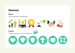 Иконки были в устаревшем стиле. Я нарисовал современные, в стиле логотипа.