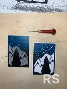 Техника линогравюра. Приглашаю на мастер класс взрослых и детей 11+. Так же преподаю эту технику на занятиях.