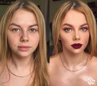 На фото изображен макияж для фотосессии с фокусом на губы. Использовались яркие оттенки помады, контур для подчеркивания формы губ, и румяна для смягчения контраста. Было уделено внимание созданию стойкости и выразительности макияжа для камеры.