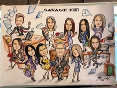 Коллективный шарж для фирмы Savage - 10 лет