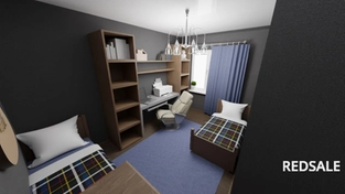 3D-визуализация интерьера создана в программе Blender 3.0.  Задействованы сложные 3D-текстуры и этлементы.