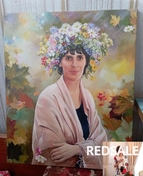 Портрет по фото. Картина выполненная маслом . Композиция выбрана  по желанию заказчика. Размер 70/50 см.