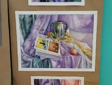 Учебный тематический натюрморт акварелью