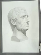 Академический рисунок гипсовой головы римлянина