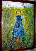 Работа выполнена в 2005 по мотивам картины Фриц фон Уде «Юная принцесса лугов» 1889.