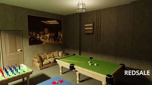 3D-визуализация интерьера создана в программе Blender 3.0.  Задействованы сложные 3D-текстуры и этлементы.