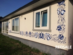 Роспись фасада  частного дома. Дом разрисован со всех сторон