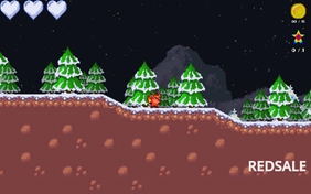 Собственная игра платформер написанная используя движок unity. Задача игры собрать все монеты не умерев от врагов в виде вражеских животных: белый медведь, крот и опоссум.