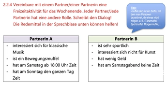 Учимся строить диалоги, при этом пополняя лексику необычным немецкими словами.
