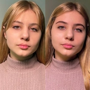 Коррекция пинцетом и окрашивание бровей краской в натуральной технике.