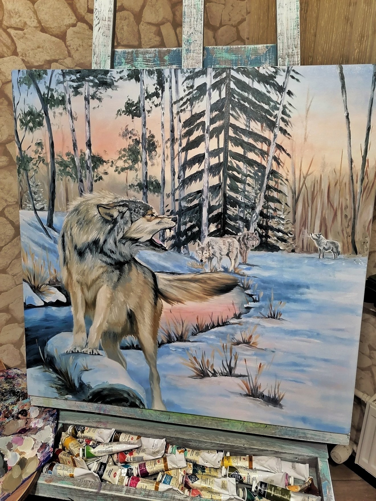 Картина маслом  на холсте 60*60см, по индивидуальному эскизу.