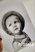 Одиночный портрет ребенка, формат листа А4, карандаш.