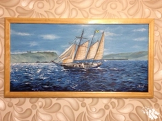 Картина «Корабль на море»