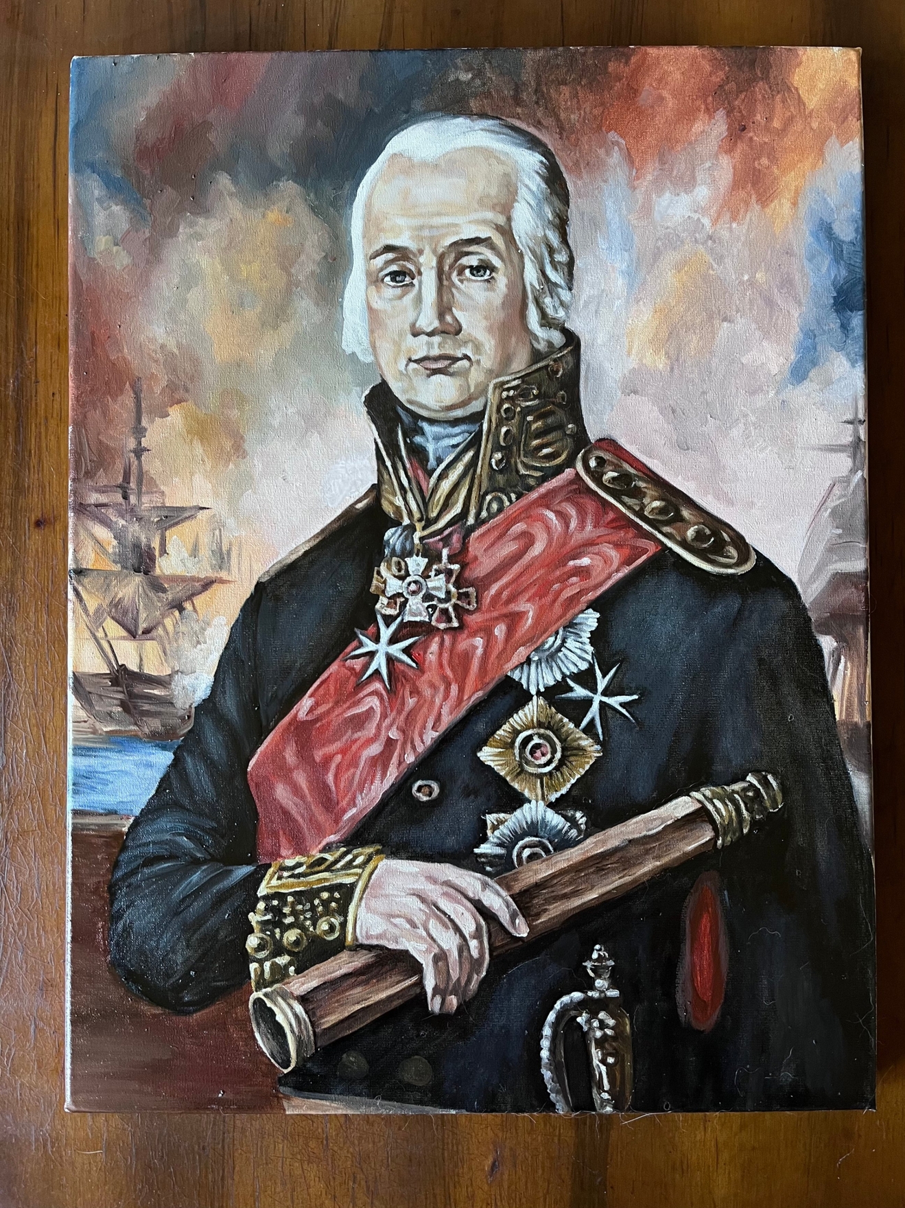 Портрет маслом на холсте исторической личности, 50*40см.