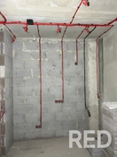 Разводка электрики (кухня): две силовые группы — электроплита и холодильник; рабочая зона и точечный свет.