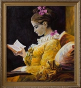Работа выполнена в 2009 по мотивам картины Жана Оноре Фрагонара «Молодая читательница» 1769.