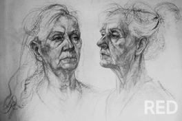 Академический рисунок. Голова в двух поворотах. Карандаш, бумага.