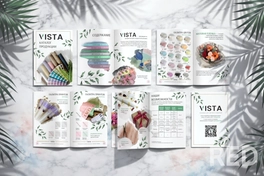 Дизайн каталога для производителя упаковки для цветов и подарков.