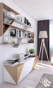 Дизайн полок для книг в спальне