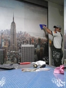 Поклейка фотообоев