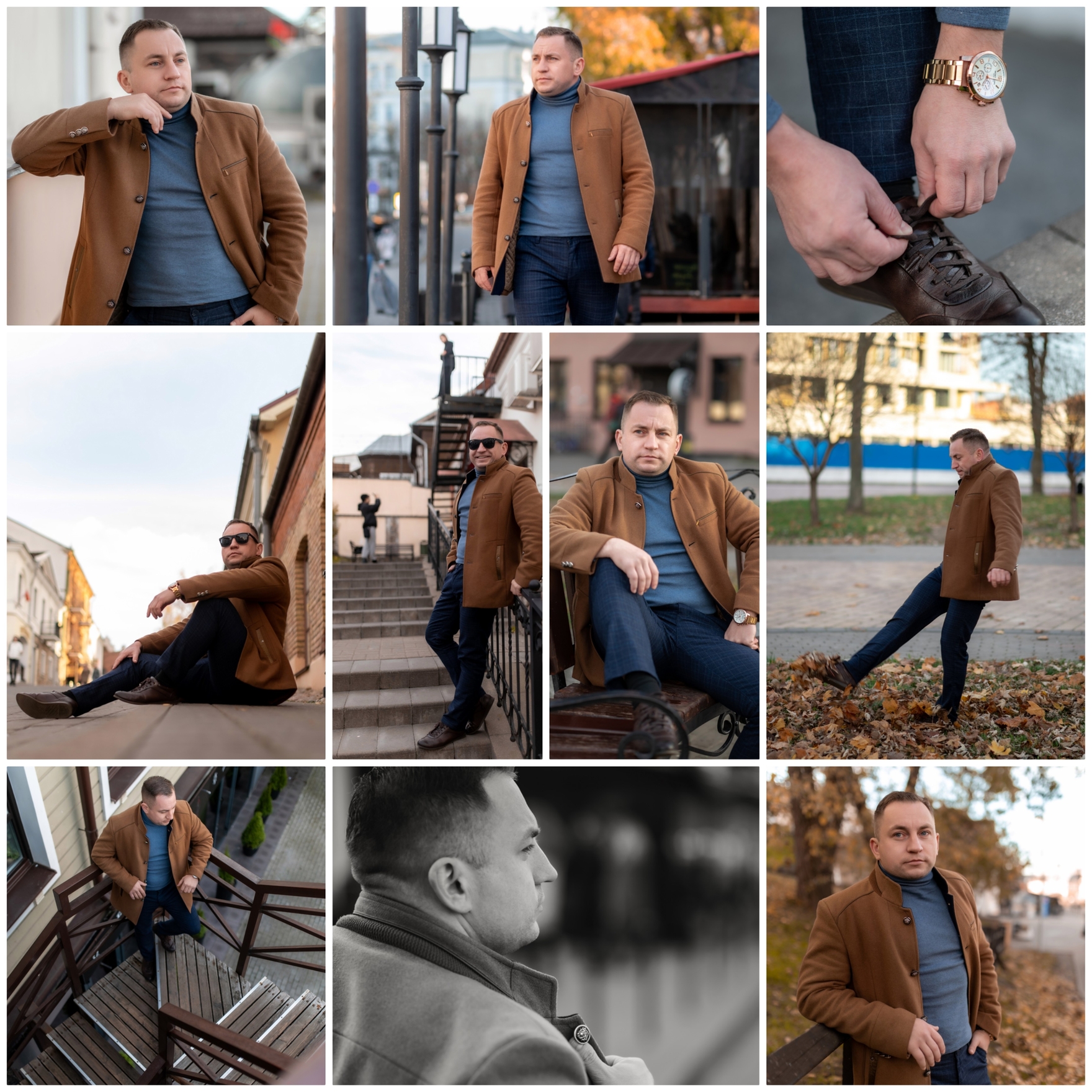 Фотосъемка для настоящих мужчин. На выбор студия, квартира или прогулка в городе. Использованы портретные объективы, игра с естественным светом и чёрно-белой обработкой для передачи характера и глубины образа.