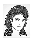 Портрет Майкла Джексона выполненный тушью. 