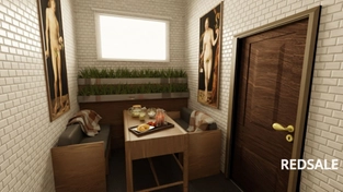 3D-визуализация интерьера создана в программе Blender 3.0.  Задействованы сложные 3D-текстуры и этлементы.