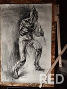 Карандаш, уголь. 10-16 часов. Формат 70*40.