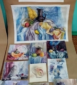 Учебный натюрморт и кратковременные этюды акварелью