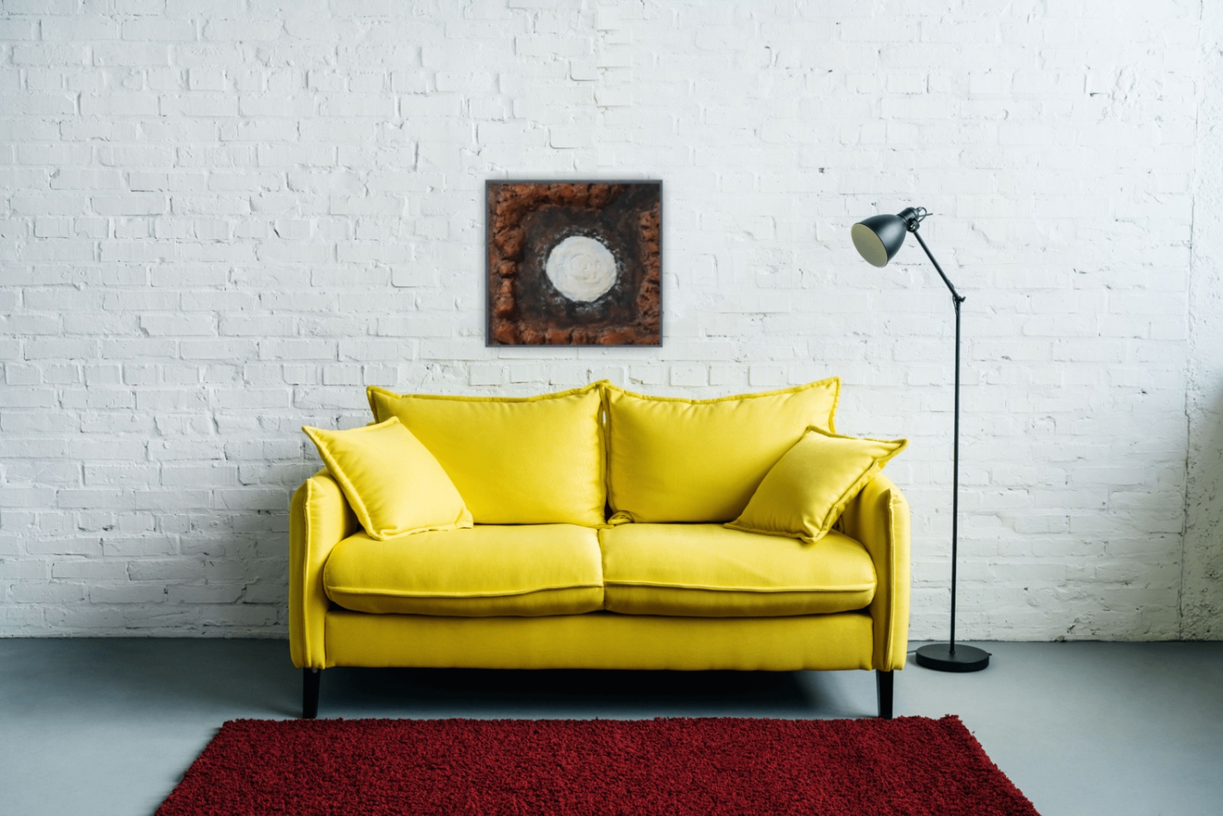 Для создания картины использовались смешанные техники. Картина объёмная, текстурная, с имитацией камня.