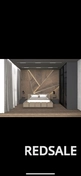 Визуализация спальни из проекта «Ничего лишнего». Пожелания заказчика: деревянные панели с LED подсветкой в изголовье кровати, темная цветовая гамма. 