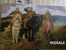 Картина на холсте по мотивам  картины Виктора Михайловича Васнецова "Богатыри".
