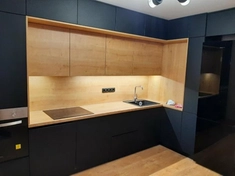 Кухня с применением материала FENIX. Фурнитура Blum. Срок изготовления 30-60 дней. 