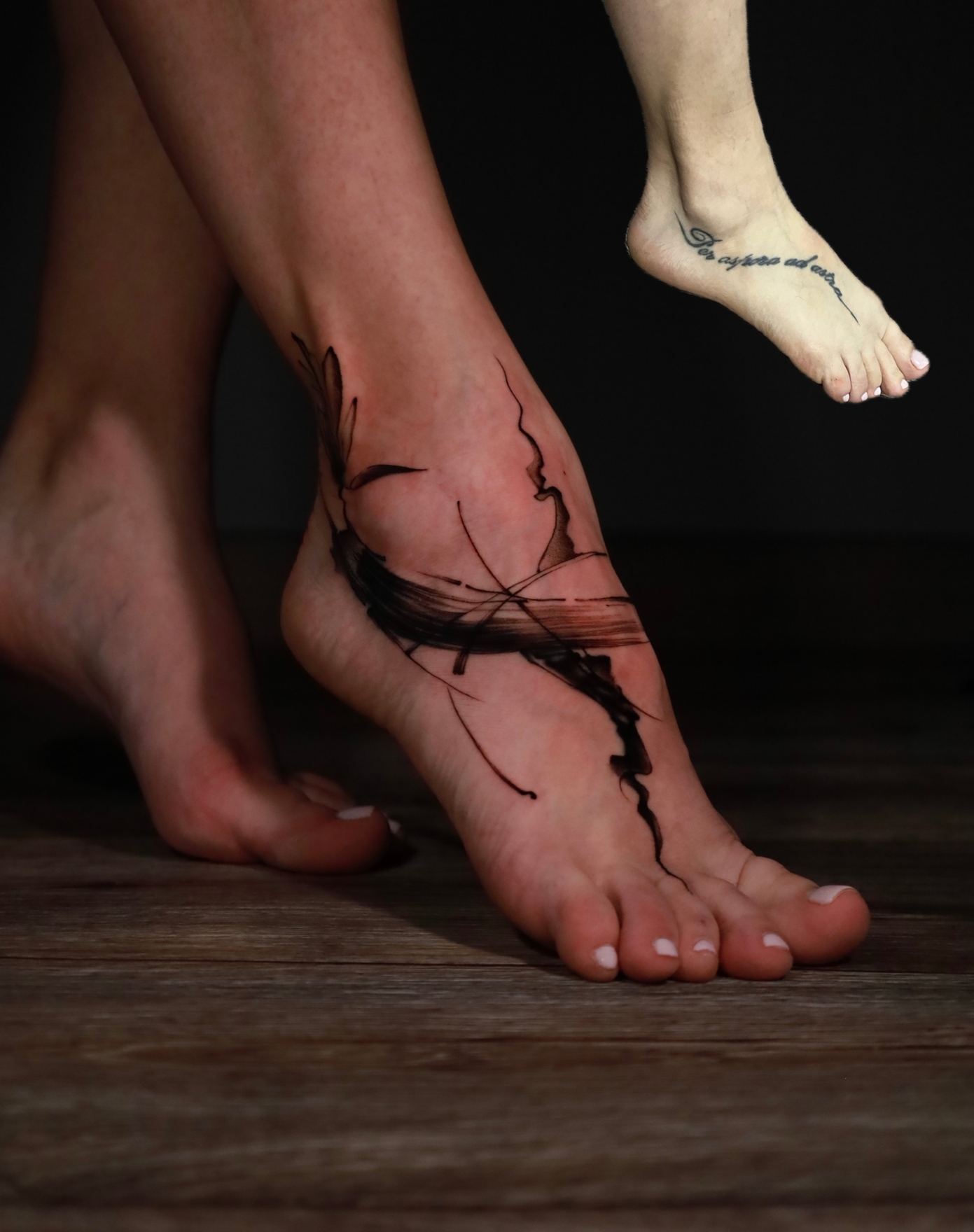 Перекрытие старой татуировки, работа выполнена за 3ч, краска Pantera, иглы wjx.