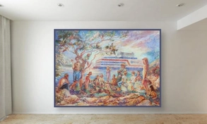 Огромная картина маслом на холсте, 220*165 см, продается. Монументальная живопись