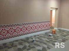 Роспись кафе, 25 кв.м., за 11 дней. Стоимость на тот момент 1500 бел. руб. (2019 год).