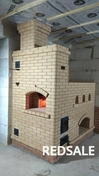 Кладка русской печи с подтопком из российского кирпича КС керамик.