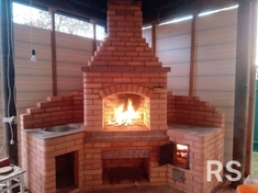 Угловое барбекю из из Витебского кирпича смесь сеф на глиняной основе сделал за 2 недели.